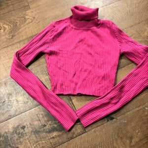 Emprada Pink Ribbed Turtleneck